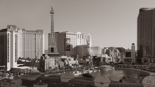 Aerial view of Las Vegas in the early days