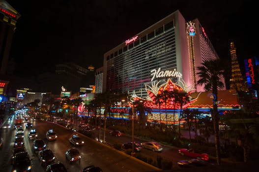 Las Vegas Strip with diverse attractions