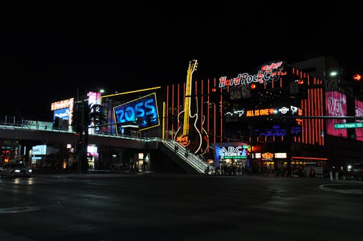 Las Vegas Strip with Neon Lights