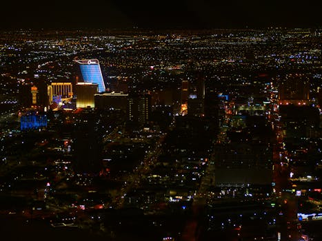 Las Vegas Strip at night with bright lights