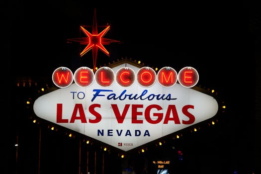 Las Vegas Strip at night with bright lights