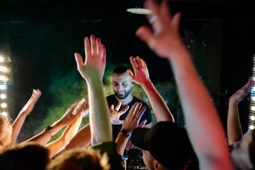 Crowds enjoying a Las Vegas show