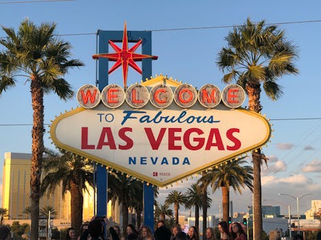 Las Vegas skyline with iconic landmarks